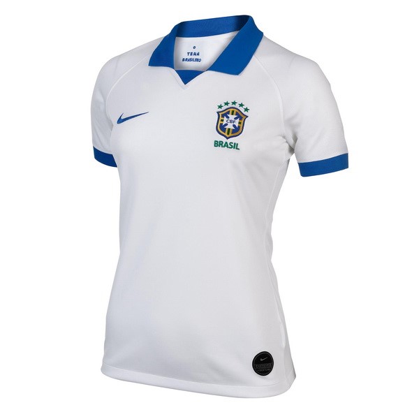 Camiseta Brasil Segunda Mujer 2019 Blanco